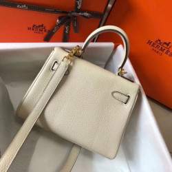 Borsa Hermes Mini Kelly 20cm Craie Clemence