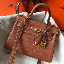 Borse Imitazioni Hermes Mini Kelly 20cm marrone Clemence