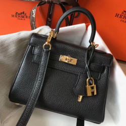 Borsa Hermes Mini Kelly 20cm nera Clemence