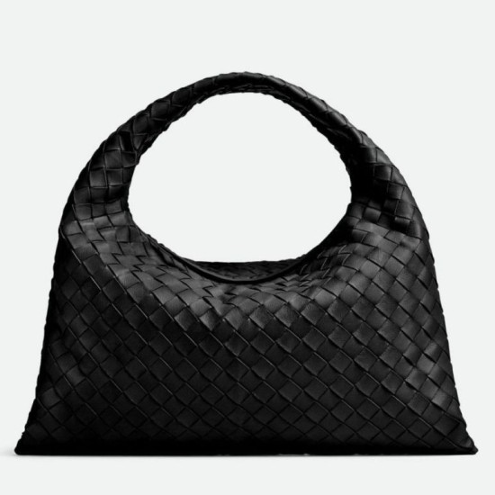 Borsa Hop Piccola Bottega Veneta Vitello Intrecciato Nero
