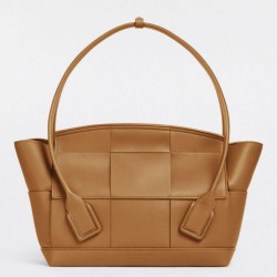 Borsa Media Arco Bottega Veneta Granata Caramello