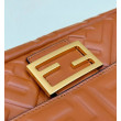 Borsa media Baguette Fendi nappa FF marrone