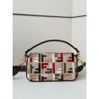 Replica Perfetta media Baguette Fendi tela con ricamo FF multicolore
