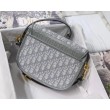Borsa media Dior Bobby tela Dior Oblique grigia