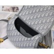 Borsa media Dior Bobby tela Dior Oblique grigia