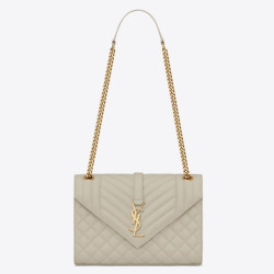 Borse Imitazioni media Saint Laurent Envelope martellata bianca