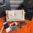 Qualità superiore replica media Saint Laurent Loulou Puffer agnello avorio