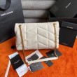 Qualità superiore replica media Saint Laurent Loulou Puffer agnello avorio