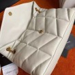 Qualità superiore replica media Saint Laurent Loulou Puffer agnello avorio