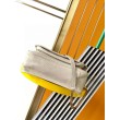 Borsa media Saint Laurent Niki a catena agnello martellata bianca