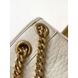 Borsa media Saint Laurent Niki a catena agnello martellata bianca