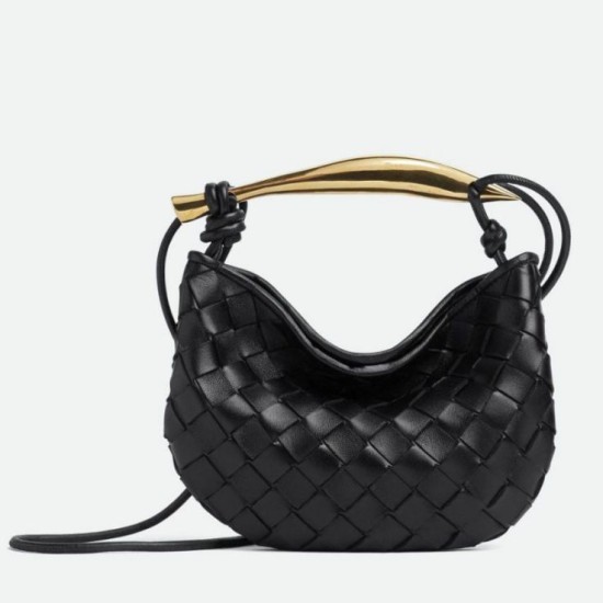 Borse Replica Alta Qualità Mini Bottega Veneta Sardine agnello intrecciata nera