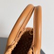 Borse Replica Mini Cabat Bottega Veneta agnello intrecciata color caramello