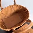 Borse Replica Mini Cabat Bottega Veneta agnello intrecciata color caramello