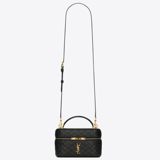 Borse Replica mini Saint Laurent Gaby Vanity agnello nera