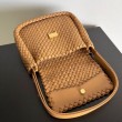 Borsa piccola Bottega Veneta Cobble Caramello Intrecciato 