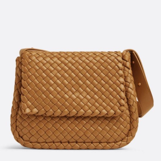 Borsa piccola Bottega Veneta Cobble Caramello Intrecciato 