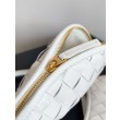 Bora Pari all'originale replica piccola Bottega Veneta Gemelli agnello intrecciata bianca