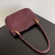 Borsa piccola Clicker di Bottega Veneta agnello intrecciata bordeaux