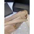 Borsa piccola Saint Laurent Borsa Loulou Puffer agnello beige