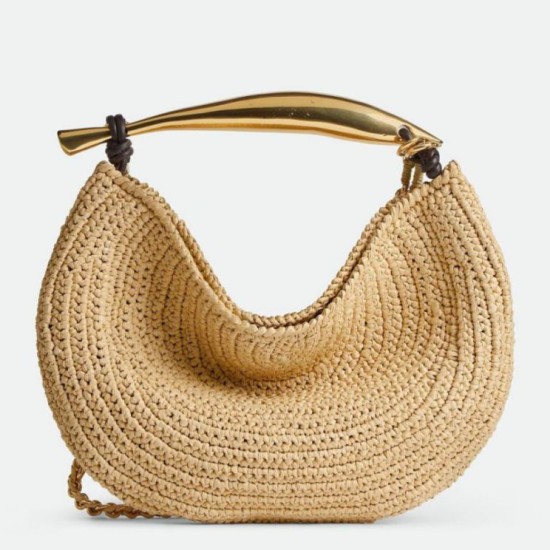 Borsa piccola Sardine di Bottega Veneta con catena rafia naturale