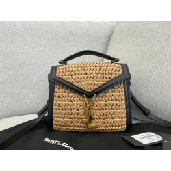 Borsa Saint Laurent Cassandra Mini Top Handle rafia