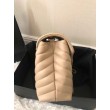 Borsa Saint Laurent Loulou media matelassé beige