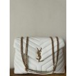 Borsa Saint Laurent Loulou media matelassé bianca