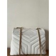 Borsa Saint Laurent Loulou media matelassé bianca