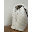 Borsa Saint Laurent Loulou media matelassé bianca