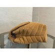 Borse Replica Alta Qualità Saint Laurent Loulou media scamosciata marrone