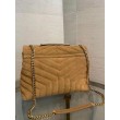 Borse Replica Alta Qualità Saint Laurent Loulou media scamosciata marrone