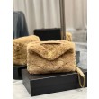 Borse Firmate Replica Saint Laurent Loulou piccola montone beige