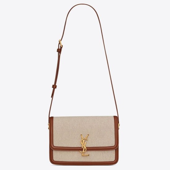 Borsa Saint Laurent Solferino media tela con vitello