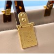 Borsa shopper media Fendi Sunshine vitello beige
