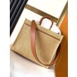 Bora Pari all'originale replica tote media Fendi Sunshine paglia naturale