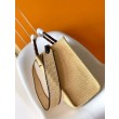 Borsa tote media Fendi Sunshine paglia nera e naturale