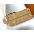 Borsa tote media Fendi Sunshine paglia nera e naturale