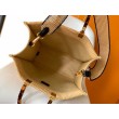Borsa tote media Fendi Sunshine paglia nera e naturale