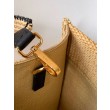 Borsa tote media Fendi Sunshine paglia nera e naturale