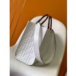 Borsa tote media Fendi Sunshine vitello FF bianca