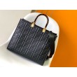 Borsa tote media Fendi Sunshine vitello FF nera