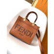 Borsa tote piccola Fendi Sunshine marrone vitello