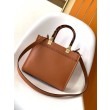 Borsa tote piccola Fendi Sunshine marrone vitello