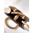 Borse Replica tote piccola Fendi Sunshine tessuto jacquard FF marrone