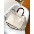 Borsa tote piccola Fendi Sunshine vitello bianca