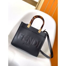 Bora Pari all'originale replica tote piccola Fendi Sunshine vitello nera