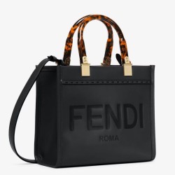 Bora Pari all'originale replica tote piccola Fendi Sunshine vitello nera