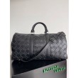 Borsone medio Bottega Veneta vitello martellata intrecciata nera