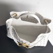 Bottega Veneta Andiamo Piccolo East/West Borsa Agnello Intrecciata Bianca